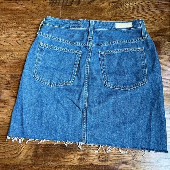 AG ADRIANO GOLDSCHMIED  “the Vera “ denim mini skirt raw edge uneven hem size 27 - Picture 2 of 7